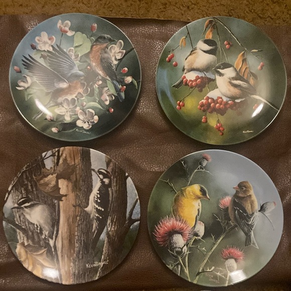 Collector plates Encyclopedia Britannica Birds of your Garden set of 4 - Picture 1 of 9